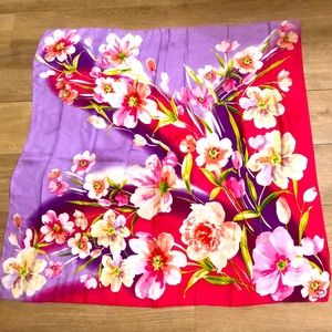 Oscar De La Renta Silk Scarf- oversize/ floral